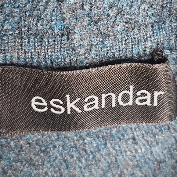 Eskandar Ribbed Cashmere Sweater Funnel Neck Turtleneck Oversized Scotland Green - Picture 3 of 13